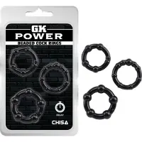 CHISA GK Power - Beaded Cockringen Set - 3 stuks - Zwart