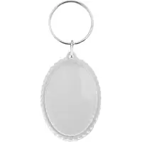 Combicraft Plexiglas sleutelhanger blanco ovaal geribbeld 35x49mm - 50 stuks