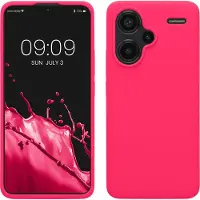 Kwmobile telefoonhoesje geschikt voor Xiaomi Redmi Note 13 Pro+ 5G / Redmi Note 13 Pro Plus 5G - Hoesje met siliconen coating - Smartphone case in neon roze