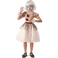 Vegaoo - Beige eng clownkostuum voor meisjes