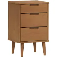 vidaXL Nachtkastje MOLDE 40x35x65 cm massief grenenhout bruin