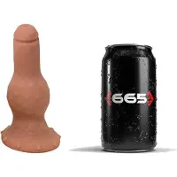 665 Liquid Silicone - Dildo - Liquid Siliconen XXL Dildo - Puffer - Beige - Maat M