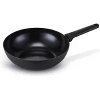 Brabantia NERO Wokpan - Ø 30 cm - Ergonomisch en licht - 100% PFAS vrij- 100% Gerecycleerd -Keramische Anti-aanbaklaag - Geschikt voor alle warmtebronnen – Zwart