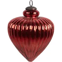 Clayre & Eef Kerstbal Overig Ø 17x20 cm Rood Glas Kerstballen