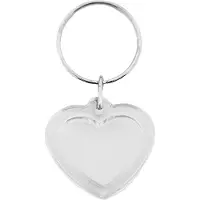 Combicraft Plexiglas sleutelhanger blanco hart klein 30x30mm - 10 stuks