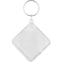 Combicraft Plexiglas sleutelhanger blanco ruit groot 58x58mm - 10 stuks