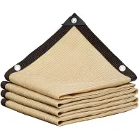 Snq Schaduwnet Beige, Zonbeschermingsnet, Schaduwgaas voor buitenterras Tuin Pergola Kasplanten, Schaduwzeilen, Zonneschermnet met oogjes, 85% UV-bescherming Schaduwnetwerk, Schaduwdoek-4x6m(13.1*19.7ft)