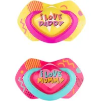 Canpol Babies Neon Love fopspenen 2 st. set 0-6 maanden