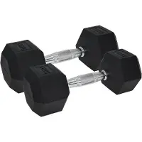 Ufe Met rubber beklede zeshoekige halter Pro | Maat 2x10 kg