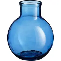 Mica Decorations Vaas Olly - 24x24x31 cm - Gerecycled Glas - Blauw