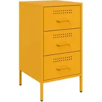 vidaXL Nachtkastje 36x39x68 cm staal mosterdgeel