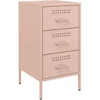 vidaXL Nachtkastje 36x39x68 cm staal roze