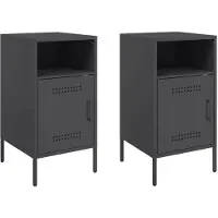 vidaXL Nachtkastjes 2 st 36x39x68 cm staal zwart