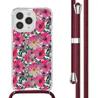 IMoshion Design hoesje met koord voor de Apple iPhone 15 Pro - Flower Water