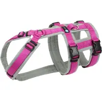 AnnyX Safety FUN Hondentuig XS – Anti-Ontsnapping Veiligheidstuig – Grijs-Fuchsia rose – Voor Angstige of Herplaatste Honden