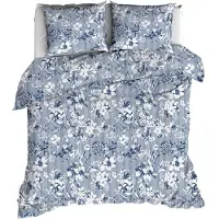 Romanette Dekbedovertrek Victorine Blauw Katoen-200 x 200 / 220 cm | 2-Persoons