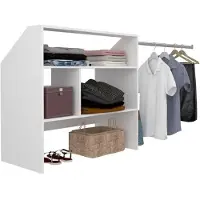 Merkloos ARTIC EKIPA zolderdressingset - Wit melamine decor - 1 kledingkast - L197 x D50 x H94 cm