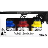 Daler Rowney FW Cardboard Box Starter Set Set acrylinkten 3 x 29,5 ml