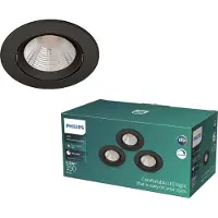 Philips Sparkle Inbouwspot | 2700K | IP20 | Dimbaar | Zwart | 5.5W | 3 stuk