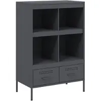 vidaXL Hoge kast 68x39x101,5 cm staal antracietkleurig