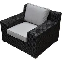AVH-Collectie Manjavico lounge tuinstoel zwart wicker