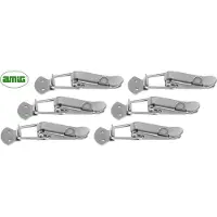AMIG – 6 stuks - Kistsluiting met oog voor Hangslot – 16 x 60mm – Vernikkeld Staal - Eierkistsluiting Spaansluiting Klemsluiting