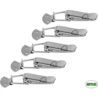 AMIG – 5 stuks - Kistsluiting met oog voor Hangslot – 16 x 60mm – Vernikkeld Staal - Eierkistsluiting Spaansluiting Klemsluiting