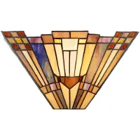 ARTISTAR Tiffany wandlamp Esmea, multicolor, Woon-/ Eetkamer, metaal, Tiffany, Wandlamp