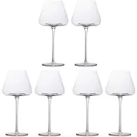 Intirilife 6x wijnglas met modern design - 600 ml inhoud - witte wijn rode wijn glas, kelk, vaatwasmachinebestendig
