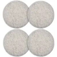 Intirilife zitkussen set van 4 van vilt in grijs - 31,5 x 2,5 cm - gezellige stoelkussens sierkussens voor binnen buiten