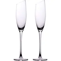 Intirilife 2x champagneglas met moderne rand - 150 ml inhoud - champagne prosecco glas vaatwasmachinebestendig