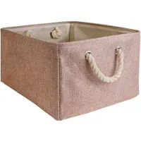 Intirilife opbergmand organiser met handvat in roze - 41 x 31.5 x 21 cm - opgevouwen 41 x 33.5 x 5.5 cm