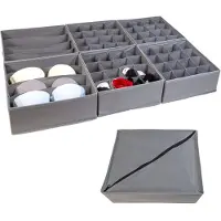 Intirilife opbergboxen organizersysteem 6-delig voor laden gemaakt grijs twee 4-compartiment vier 16-compartiment boxen