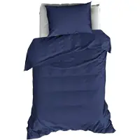 De Witte Lietaer Dekbedovertrek Olivia Blue Indigo Satijn-140 x 200 / 220 cm | 1-Persoons