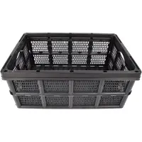 Merkloos Van Onveilig Naar Veilig: Zwarte Opvouwbare Vouwkrat 32 Liter 50cm x 21cm x 33cm Stevig en Stapelbaar Zonder Deksel