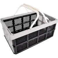 Merkloos Handig Inklapbaar Opbergkrat - 40L - Kunststof Materiaal - Vouwkrat van Plastic - Twee Zijhandvatten - 50x34x24cm -