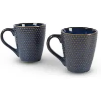 Merkloos 2x Luxe Keramische Beker Set - Koffie- en Theebekers, 200ml Capaciteit, blauw Kleur