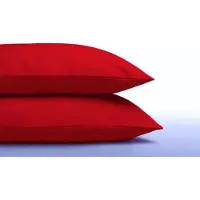 Dreamhouse Set van 2 effen RODE (rood) kussenslopen (kussensloop / kussen hoes) KATOEN voor standaard hoofdkussen van 60 x 70 cm (uni effen rustig beddengoed,slaapkamer)
