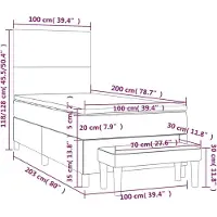 vidaXL Boxspring met matras stof crèmekleurig 100x200 cm