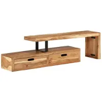 vidaXL Tv-meubel (118-200) x 30 x 40 cm massief acaciahout