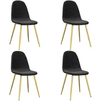vidaXL Eetkamerstoelen 4 st fluweel zwart