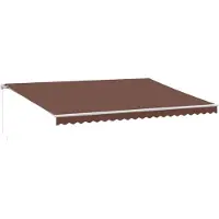 vidaXL Luifel handmatig uittrekbaar met LED 500x350 cm bruin