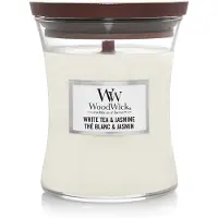 Woodwick white tea & jasmine medium candle