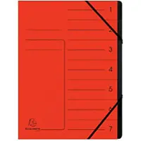 Exacompta Sorteermap 541705E A4 Gewafeld karton Rood 24,5 (B) x 0,5 (D) x 32 (H) cm Pak van 10