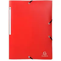 Exacompta OpaK 3-klepsmap 55085E PP (Polypropyleen) Elastiek 24 (B) x 0,2 (D) x 32 (H) cm Rood 50 Stuks