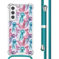IMoshion Design hoesje met koord voor de Samsung Galaxy S21 FE - Jellyfish Watercolor