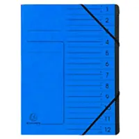 Exacompta Sorteermap 541201E A4 Gewafeld karton Blauw 24,5 (B) x 1 (D) x 32 (H) cm Pak van 10