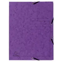 Exacompta 3-klepsmap elastiek 55408E Paars Gewafeld karton 25 Stuks