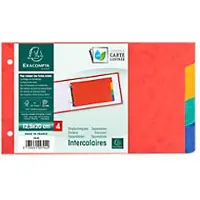 Exacompta Tabbladen Speciaal Kleurenassortiment Kleurenassortiment 4 tabs Gewafeld karton 2 Gaten 704E 10 Stuks