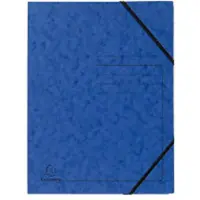 Exacompta Map 555412E Gewafeld karton Elastiek 24 (B) x 0,3 (D) x 32 (H) cm Blauw Pak van 25